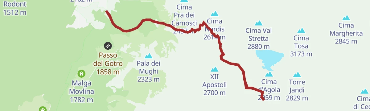 Route map: Cima Pratofiorito